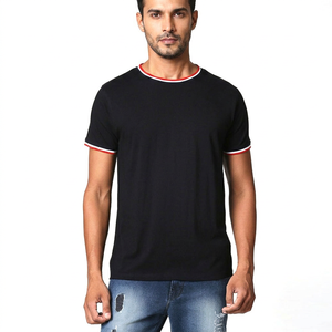 Camisetas de Algodón para Hombre, Manga Corta, Cuello Redondo, en Colores Brillantes Sólidos, Tallas Grandes, Material de Poliéster y Algodón - Product Image 1
