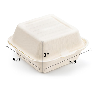 Conteneur alimentaire à clapet, produits en bagasse, assiette, plat, vaisselle en papier, fabricant de vaisselle - Product Image 1