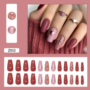 Prensa de Punta francesa de aguja Extra corta de etiqueta privada hecha a mano en las uñas con ocasión especial - Product Image 6