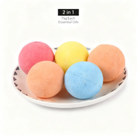 Bombe de bain 2-en-1 aux huiles essentielles pour un nettoyage en profondeur et une nutrition de la peau, 75g, coffret cadeau SPA relaxant