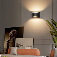 Appliques murales LED modernes classiques nordiques flexibles en aluminium, orientables haut/bas, IP45, température de couleur 2700-6500K, abat-jour blanc pour chambre d'hôtel
