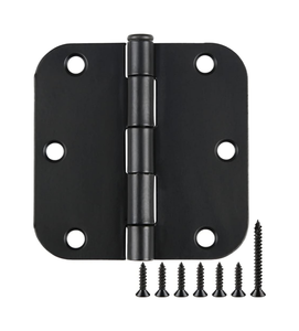 Bisagras para Puerta Negra Fabricadas en EE. UU. con Esquinas Redondeadas de 5/<span class=keywords><strong>8</strong></span>\" para Puertas Interiores - Product Image 1