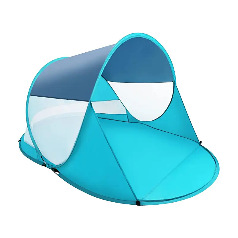 공장 경량 옥외 파란 폴리에스테 방풍 방수 휴대용 그늘 바닷가를 위한 쉬운 체제 팝업 천막