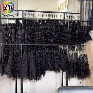 Cheveux humains indiens bruts 100 % naturels non traités, mèches de cheveux vierges à cuticules alignées, style personnalisé, longue ondulation - Product Image 2