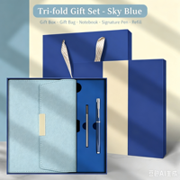 Ensemble cadeau netbook en cuir PU magnétique avec logo personnalisé en feuille d'or, couverture rigide pour cadeau d'entreprise, de bureau ou de direction