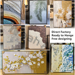 Декор для гостиной, мастихин, холст, цвет золотой, Современная текстурированная абстрактная Большая настенная живопись - Product Image 5
