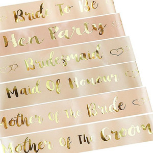 Enterrement <span class=keywords><strong>de</strong></span> vie <span class=keywords><strong>de</strong></span> jeune fille nuptiale douche décoration Champagne ruban demoiselle d'honneur équipe mariée à être tache ceinture poule nuit mariage décor - Product Image 2
