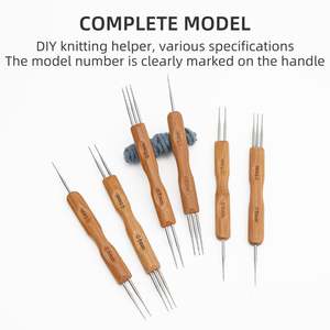 Accessoires tressés à double extrémité avec poignée en bambou, crochet, outil, crochet - Product Image 5