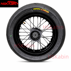 ชุดล้อ HSKabin ขนาด 12 นิ้ว สำหรับล้อหน้าและล้อหลัง 90/90-12 ขอบสีดำ สำหรับรถวิบากและสกู๊ตเตอร์ไฟฟ้า พร้อมจานเบรคขนาด 190 มม. และสเตอร์ขนาด 428-48 ฟัน - Product Image 1