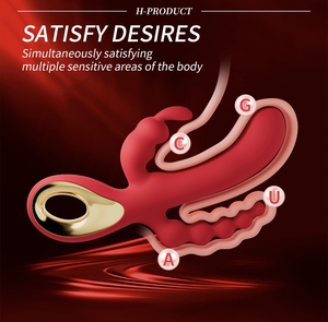 <span class=keywords><strong>Best</strong></span> Seller 3-en-1 Triple Estimulador Consolador de silicona Vibrador Empuje Giratorio Varita de conejo de succión para mujeres - Product Image 6