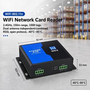 เครื่องอ่าน WiFi 2.4GHz ของผู้ผลิต ระยะ 150 เมตร เสาอากาศ 2 ต้น รองรับแท็ก 1000 ตัว RSSI ระยะ 16 พ็อด -40 องศาเซลเซียส SDK สำหรับคลังสินค้า ร้านค้าปลีก โรงพยาบาล ระบบติดตามตำแหน่งเรียลไทม์ (RTLS) - Product Image 1