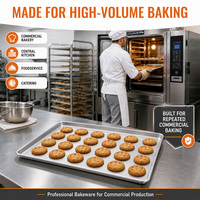 Plaque de cuisson professionnelle en aluminium 18x26 pouces, taille standard, avec bord renforcé pour boulangerie professionnelle