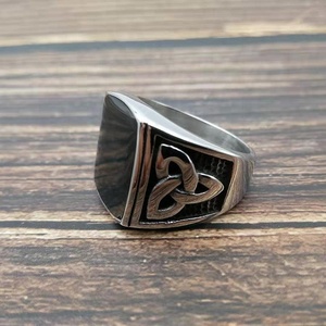 <strong>Celtic</strong> Jewelry Stainless Steel Black Enamel <strong>Celtic</strong> Knot Signet Punk <strong>Ring</strong> for <strong>Men</strong> - Product Image 4