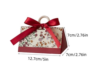 Elegant Floral Ribbon <strong>Wedding</strong> <strong>Gift</strong> <strong>Box</strong> Embossed Flower Paper <strong>Box</strong> with Ribbon for Jewelry Christmas/Birthday Ring Pillow <strong>Gifts</strong> - Product Image 2