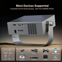 Proyektor LCD 6000 Lumens 300 ANSI 1080P Fokus Otomatis Koreksi Keystone WiFi 5G Android 12 BT5.1 Home Theater Luar Ruangan