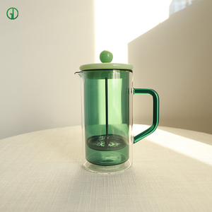 골동품 독특한 색상의 대용량 이중 벽 유리 커피 냄비 메이커 프랑스 커피 프레스 - Product Image 1