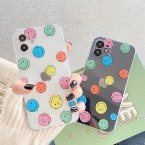 Funda de silicona suave para teléfono móvil iPhone, carcasa bonita con puntos ondulados y cara sonriente para iPhone 12 Mini 11 Pro Max XS XR 12Pro SE <span class=keywords><strong>2020</strong></span> 7 8 Plus X - Product Image 1