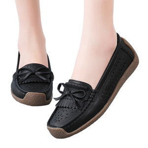 Mocasines de Nuevo Estilo, Tallas Grandes 35-41, Cuero Genuino, Hebilla Metálica, Boca Baja, Zapatos para Mujer, Impermeables y Transpirables - Product Image 1