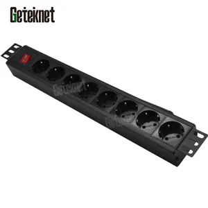 2M 1.5U 19" PDU 8 way Germany socket rack mount 16A power distribution unit Euro type socket rack mount PDU