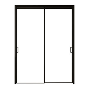 Puertas correderas de riel colgante retro de aluminio negro extremadamente estrecho personalizado cocina balcón estudio puertas correderas de vidrio - Product Image 5