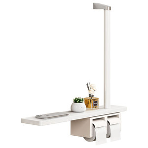KS Bathroom Tissue <b>Box</b> <b>Shelf</b> With Safety Rail Aluminum Alloy Modern Design For Elderly Support - Product Image 1
