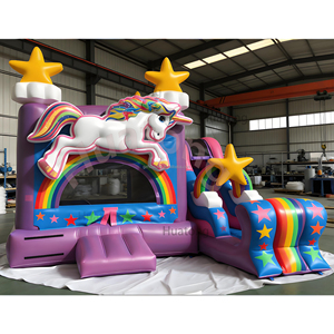 Huatong Ticari PVC Ticari Çocuk Şişme Oyun Parkı Kombosu Kaydıraklı Gökkuşağı Şişme Kale Çocuk Partisi İçin - Product Image 6