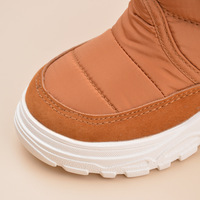 Bottes de neige unisexes pour enfants de style coréen, chaudes, automne/hiver, semelles souples, confortables, fermetures velcro, légères, rembourrées en fourrure