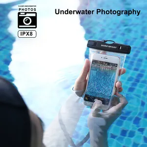 Sac de téléphone portable de natation étanche en PVC transparent universel pochette étanche pour téléphone portable pour tous les modèles