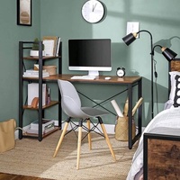 Bureau d'ordinateur en forme de L de haute qualité avec rangement, table de bureau à domicile avec étagère latérale, table d'ordinateur T0776