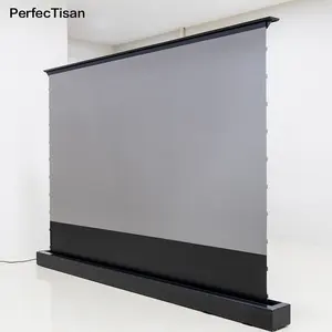 PerfecTisan factory direct floor rising projector screen motorized 16:9 130inch ultra short throw long throw 8k hd screen