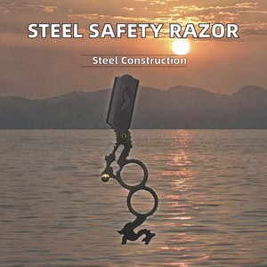 Rasoir de sécurité en acier inoxydable de qualité supérieure avec poignée ergonomique pour le rasage du visage, lame unique remplaçable, rasoir pour sourcils et barbe - Product Image 2