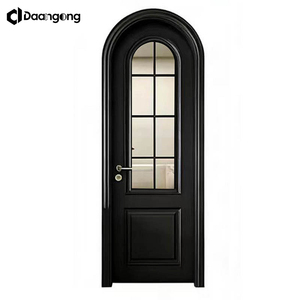 Puerta de Madera Maciza con Incrustaciones de Latón Chino para Villas de Lujo y Suites de Hotel con Motivos de Bestias Míticas y Cerradura Antigua - Product Image 6