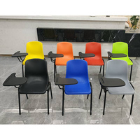 Chaises de bureau modernes en métal empilables avec tablette d'écriture pour salle de formation, idéales pour étudiants, bureaux, hôpitaux, écoles et salles de conférence