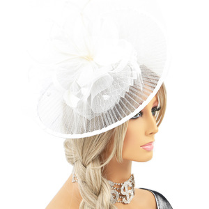 Britannique fuchsia vert noir blanc <span class=keywords><strong>macy</strong></span>'s fascinator kentucky derby chapeau accessoires cocktail soirée mariage thé fête femmes - Product Image 4