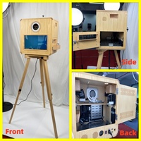 Mesin Photo Booth Kayu Retro Vintage dengan Layar Sentuh 15.6 inci, Printer Internal, dan Mini PC untuk Cetak Foto Swadaya