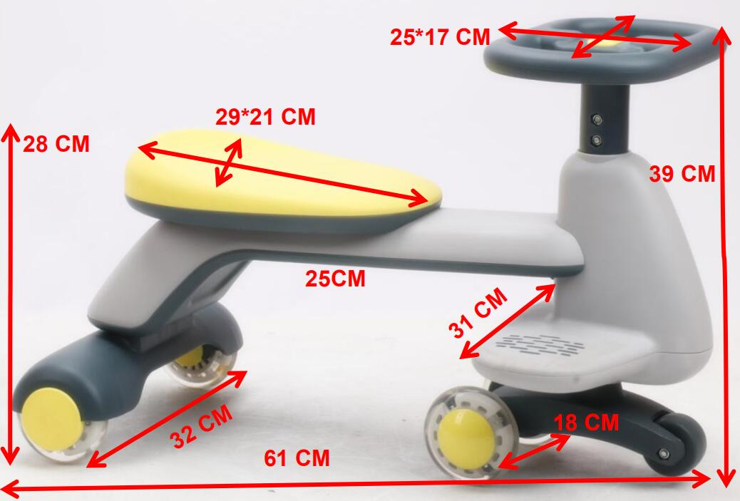 Qitong New Childrens Twist Car Baby Swing Kids Car Child Toy