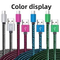 Câble de données USB-A vers Type-C en nylon tressé de 1,8 m avec conducteur en cuivre pur pour téléphones mobiles - Charge rapide et transfert de données