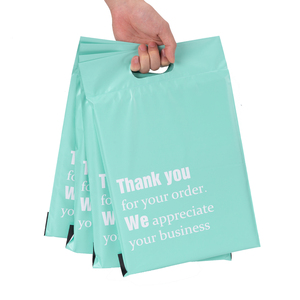 custom printed biodegradable Compostable portable poly mailers mailing plastic shipping postage bags with handle