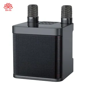 Bluetooth Mini Karaoke makinesi şarkı için küçük Karaoke hoparlörü iki kablosuz mikrofon ile çocuklar KTV hoparlör bluetooth