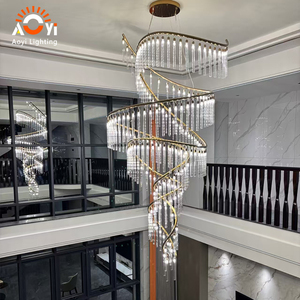 <span class=keywords><strong>Lustre</strong></span> en cristal hélicoïdal artistique, élégant et à plusieurs niveaux, pour hall d'hôtel - Product Image 2