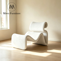 Fauteuil design nordique en FRP, modèle S, pour salon, chaise d'appoint moderne et simple, canapé créatif incurvé inclinable