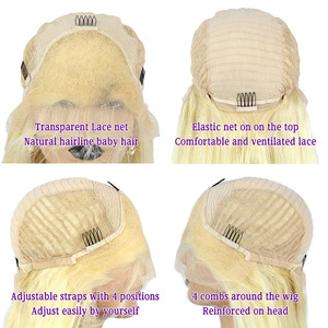 Peluca Bob <span class=keywords><strong>de</strong></span> <span class=keywords><strong>Cabello</strong></span> Humano Virgen Peruano 613 Rubio Barata Lady Corner con Encaje Frontal HD Transparente 100% <span class=keywords><strong>Cabello</strong></span> Humano 4x4 - Product Image 3