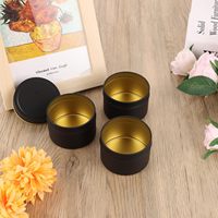 Bocaux à bougies ronds en métal de 65x45 mm avec couvercle à vis pour la fabrication de bougies, spécifications de production en usine et emballage, possibilité de fabrication OEM