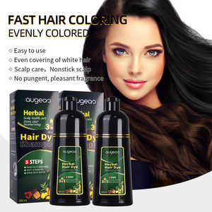 Augeas Champú Tinte para el Cabello 3 en 1 Negro Sin Amoníaco 500ml Ingredientes Naturales Cuidado Capilar Permanente para Uso Doméstico - Product Image 2