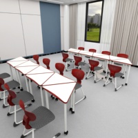 Table d'étude et chaise chaise de formation scolaire universitaire avec table bureau d'étudiant pliable et chaise table d'école ronde
