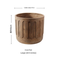 Pot de Fleur Vintage en Oxyde de Magnésium, Petit, Design Moderne, Intérieur en Céramique, Grand, Vert, pour Maison, Salon, Style Von