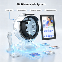 Analyseur de peau 2-en-1 avec caméra IA, détecteur d'imagerie 3D, appareil d'analyse faciale, instrument d'image intelligent IA, analyseur de peau 3D