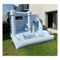 Château gonflable commercial en gros pour les enfants Fosse à balles rebondissantes avec toboggan gonflable Maison pour jouer en plein air