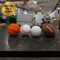 Mini ensemble de 4 ballons de sport : basketball, baseball, golf, football – Jouet de bureau, objet de collection imprimé, moulé par injection, directement de l'usine OEM