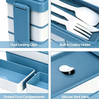 1500ml Multi-Layer Magnetronbestendige Lunchbox Lekvrije Lunchcontainer voor Gezin Studenten Kinderen Dagelijkse Maaltijdvoorbereiding